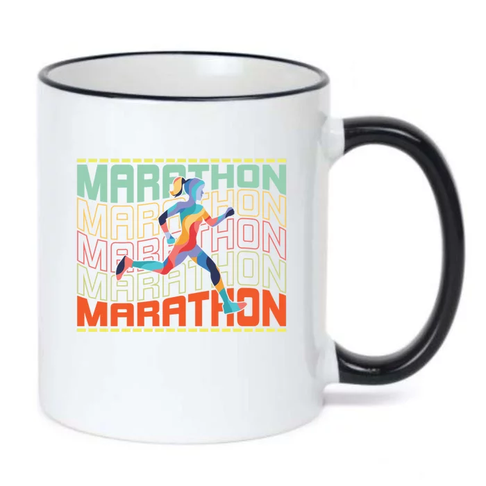 Marathon Running Gift Black Color Changing Mug