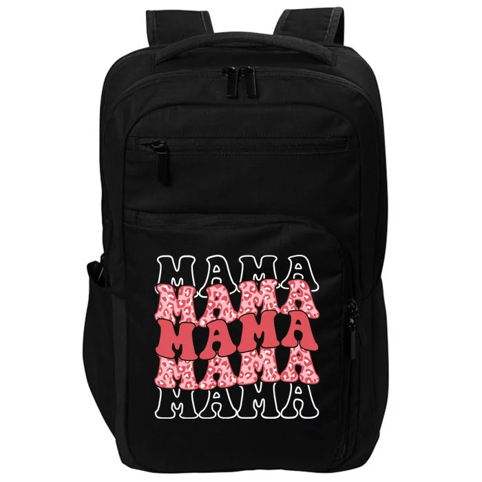 Mama Retro Groovy Cheetah Gift Impact Tech Backpack