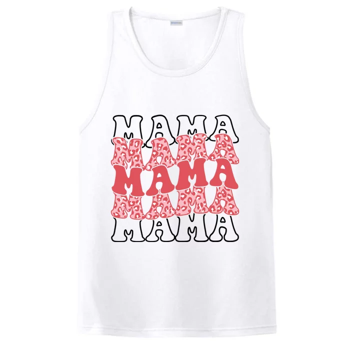 Mama Retro Groovy Cheetah Gift Performance Tank