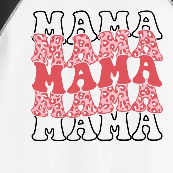 Mama Retro Groovy Cheetah Gift Toddler Fine Jersey T-Shirt