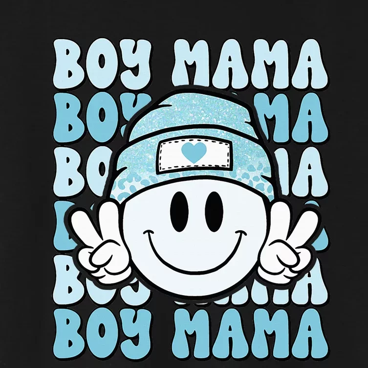 Mama Retro Gift for Mother of Mom of Son Women's Crop Top Tee