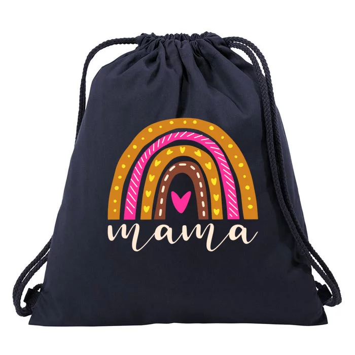 Mama Rainbow Graphic Grandma Mom Mommy New Mom MotherS Day Gift Drawstring Bag