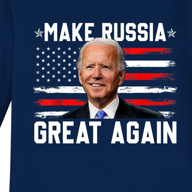 Make Russia Great Again Joe Biden Confused America Funny Baby Long Sleeve Bodysuit