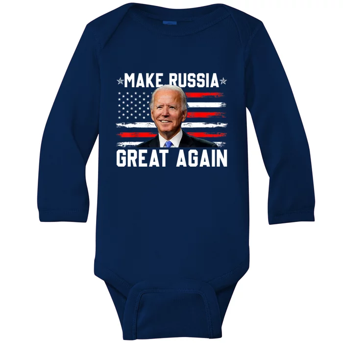 Make Russia Great Again Joe Biden Confused America Funny Baby Long Sleeve Bodysuit