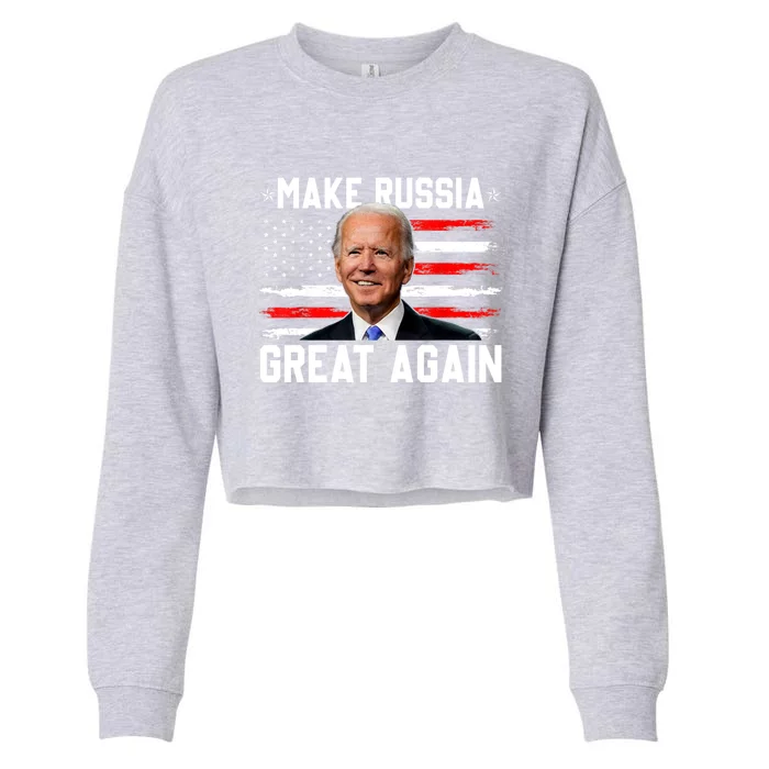 Make Russia Great Again Joe Biden Confused America Funny Cropped Pullover Crew