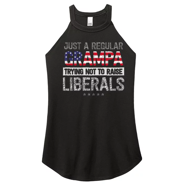 Mb Regular Grandpa Not To Raise Liberals Usa Flag Women’s Perfect Tri Rocker Tank