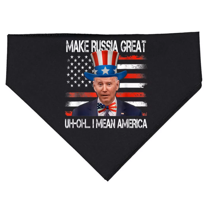 Make Russia Great Uh Oh I Mean America Funny Uncle Biden USA-Made Doggie Bandana