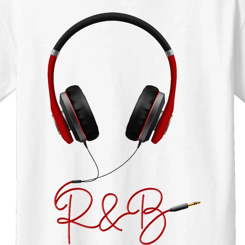 Music Red Headphone Icon Soul R&B Music Kids T-Shirt