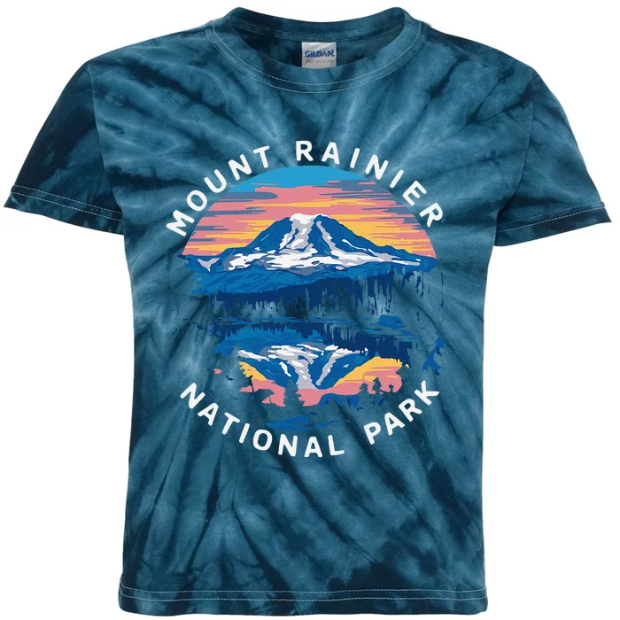 Mount Rainier Hiking Road Trip Seattle Kids Tie-Dye T-Shirt