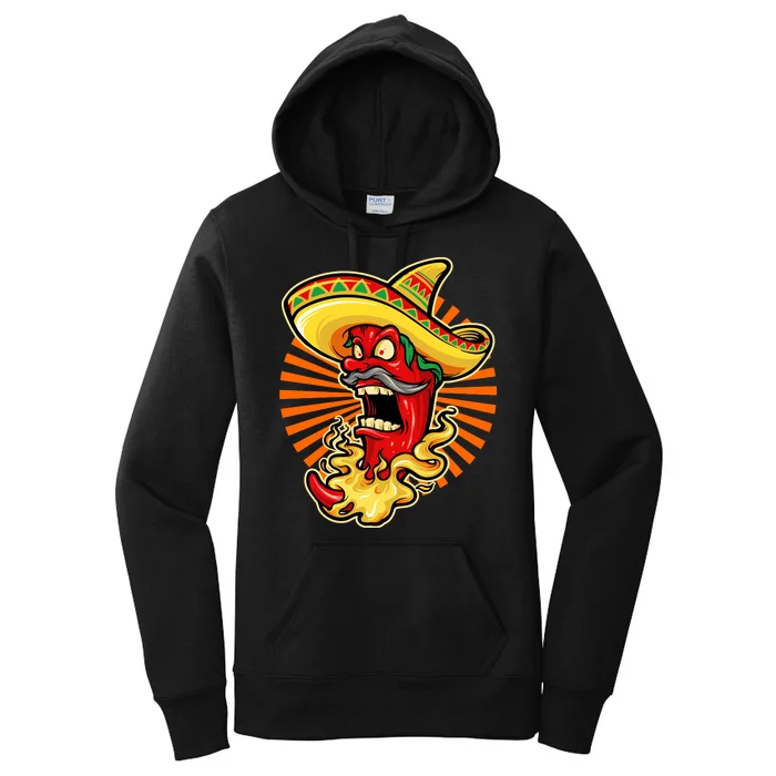 Mexican Red Hot Chili Pepper Women's Pullover Hoodie