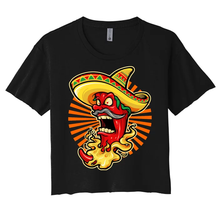 Mexican Red Hot Chili Pepper Women's Crop Top Tee