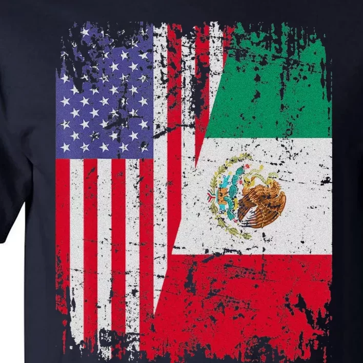 Mexican Roots Half American Flag Mexico Tall T-Shirt