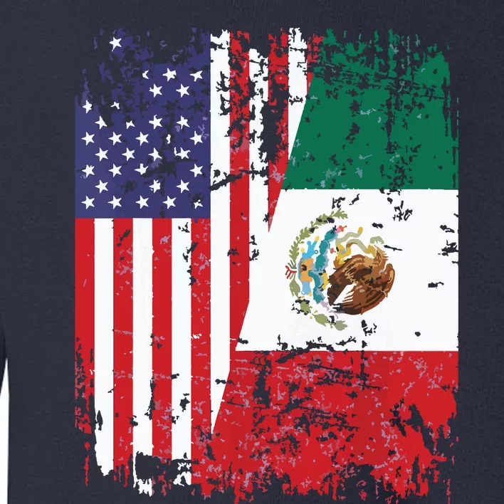 MEXICAN ROOTS Half American Flag MEXICO Toddler Sweatshirt