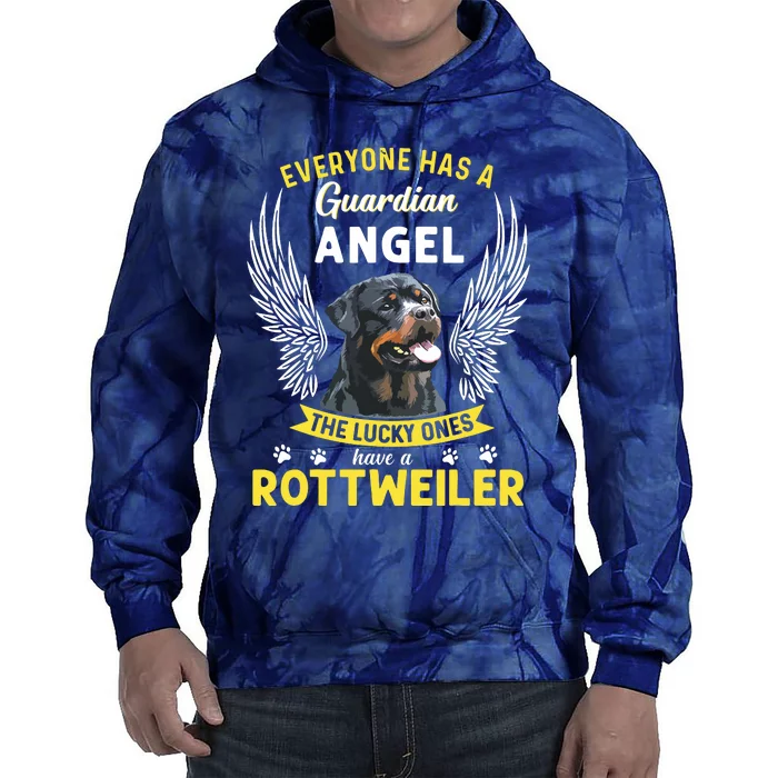 My Rottweiler Is A Guardian Angel Tee Gift Who Loves Pets Tie Dye Hoodie