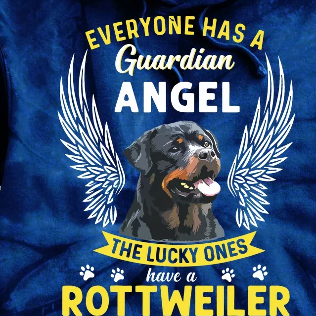 My Rottweiler Is A Guardian Angel Tee Gift Who Loves Pets Tie Dye Hoodie