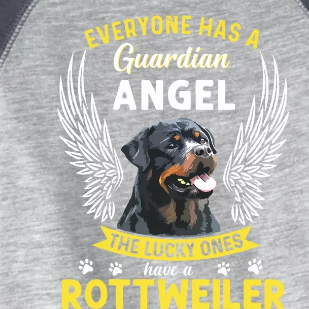 My Rottweiler Is A Guardian Angel Tee Gift Who Loves Pets Toddler Fine Jersey T-Shirt