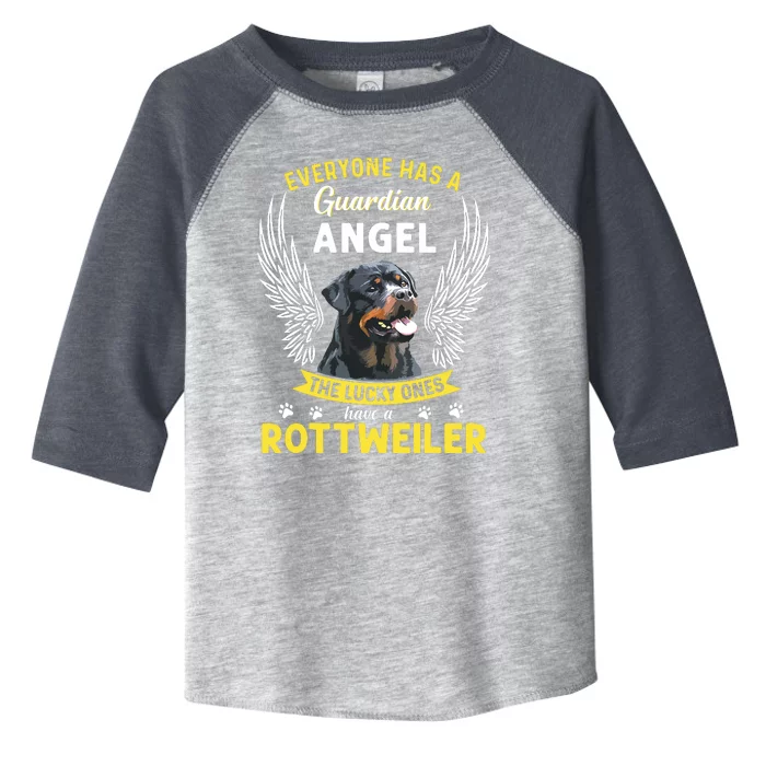 My Rottweiler Is A Guardian Angel Tee Gift Who Loves Pets Toddler Fine Jersey T-Shirt