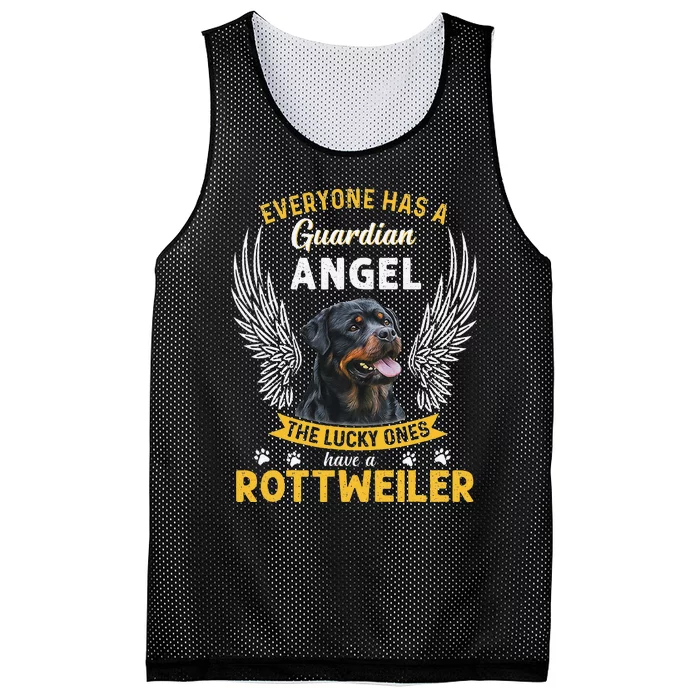 My Rottweiler Is A Guardian Angel Tee Gift Who Loves Pets Mesh Reversible Basketball Jersey Tank