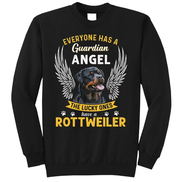 My Rottweiler Is A Guardian Angel Tee Gift Who Loves Pets Tall Sweatshirt