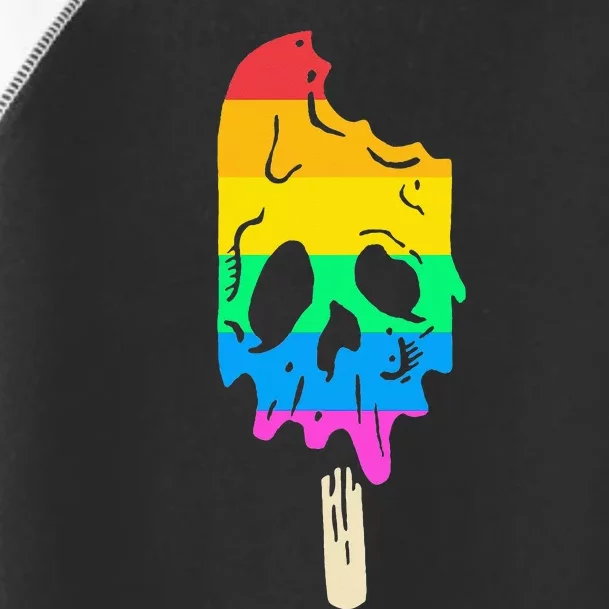 Melting Rainbow Ice Cream Skull Halloween Popsicle Toddler Fine Jersey T-Shirt