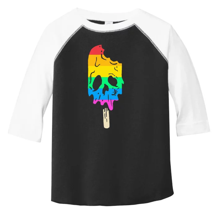 Melting Rainbow Ice Cream Skull Halloween Popsicle Toddler Fine Jersey T-Shirt