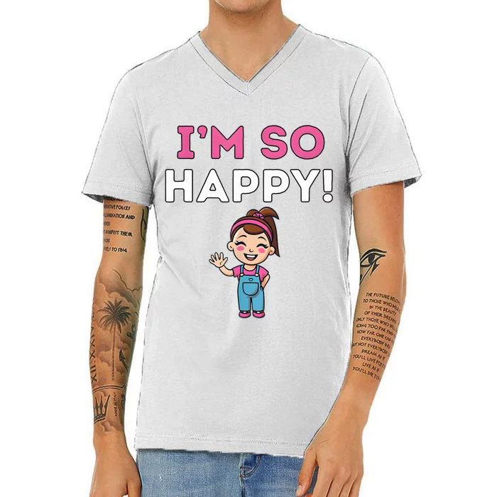 Ms Rachel Im So Happy Preschool V-Neck T-Shirt