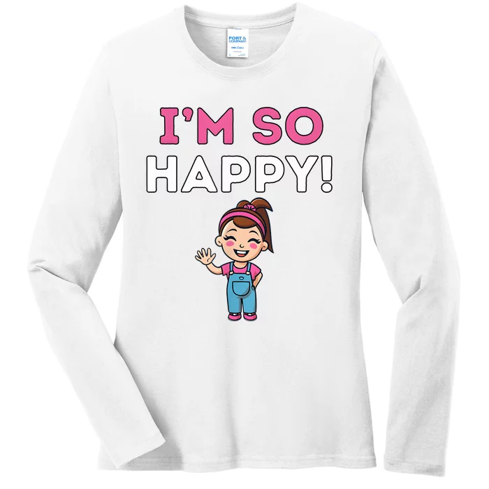 Ms Rachel Im So Happy Preschool Ladies Long Sleeve Shirt