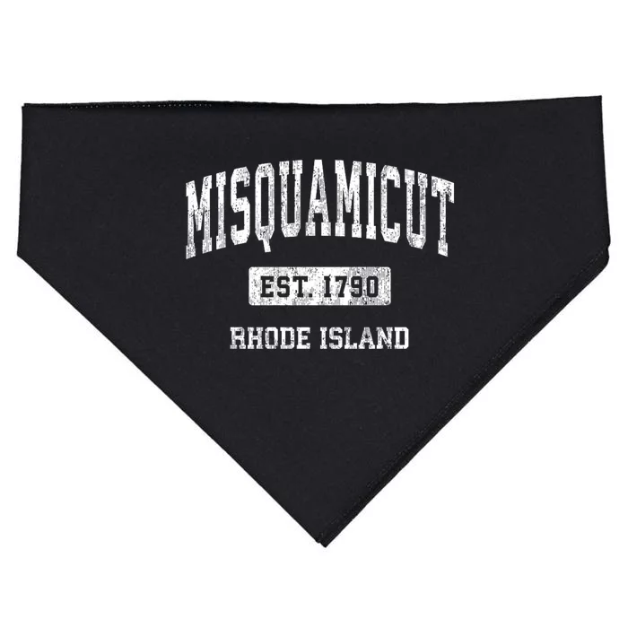 Misquamicut Rhode Island Ri Vintage Athletic Sports USA-Made Doggie Bandana