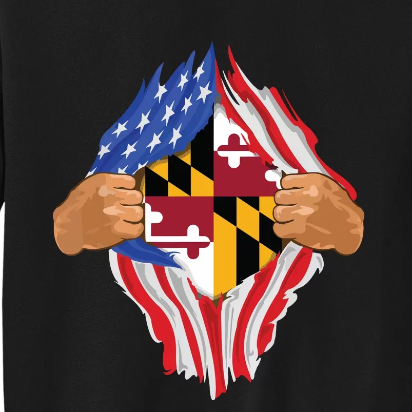 Maryland Roots Inside State Flag American Proud Sweatshirt