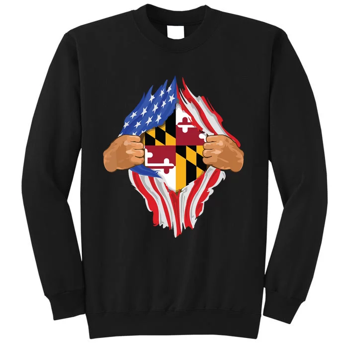 Maryland Roots Inside State Flag American Proud Sweatshirt