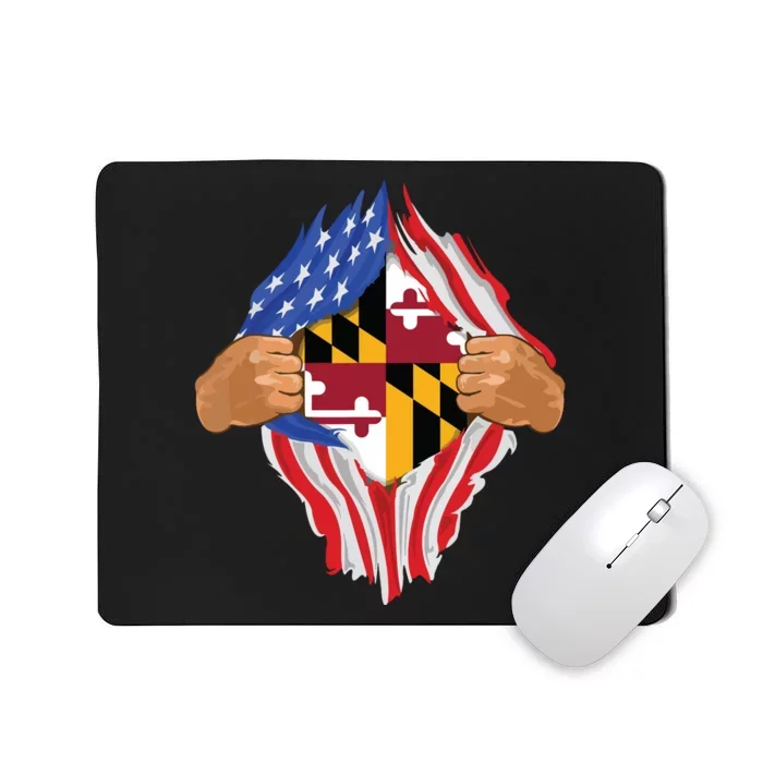 Maryland Roots Inside State Flag American Proud Mousepad