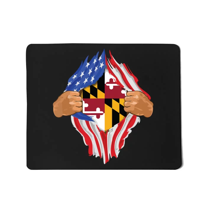 Maryland Roots Inside State Flag American Proud Mousepad