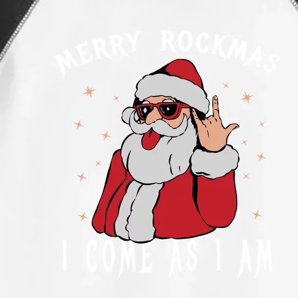 Merry Rockmas I Come As I Am Funny Santa Claus Rock And Roll Gift Toddler Fine Jersey T-Shirt