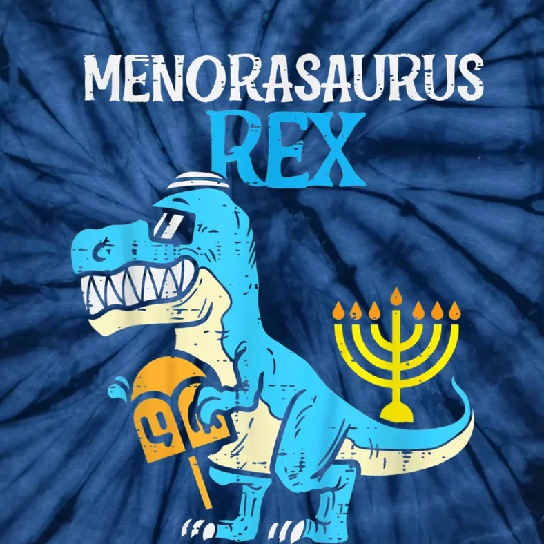 Menorasaurus Rex Jew Dino Trex Toddler Hanukkah Tie-Dye T-Shirt