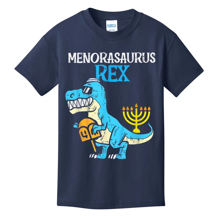 Menorasaurus Rex Jew Dino Trex Toddler Hanukkah Kids T-Shirt