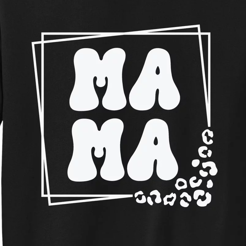 Mama , Retro Leopard Mom Mother's Day Sweatshirt