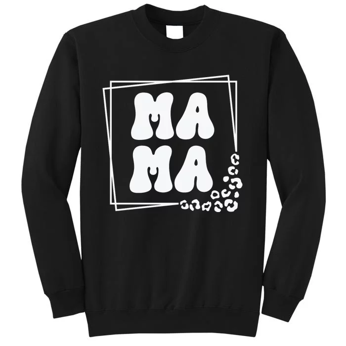 Mama , Retro Leopard Mom Mother's Day Sweatshirt