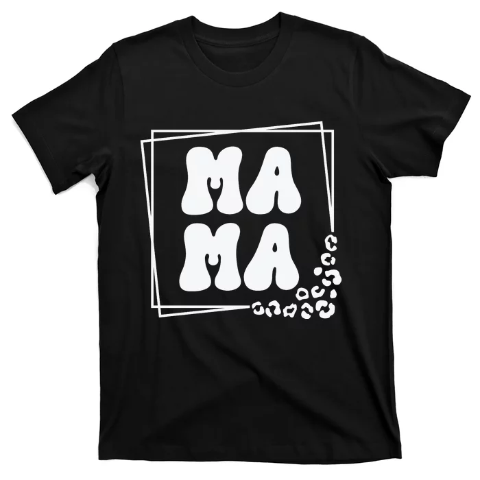 Mama , Retro Leopard Mom Mother's Day T-Shirt