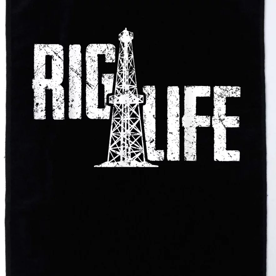 Mens Rig Life Oilfield Oilfield Rig Platinum Collection Golf Towel