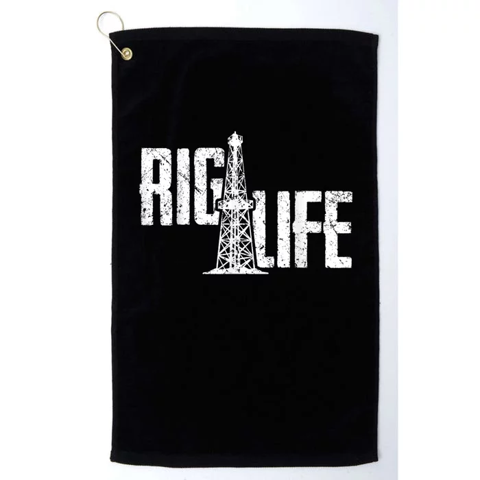 Mens Rig Life Oilfield Oilfield Rig Platinum Collection Golf Towel