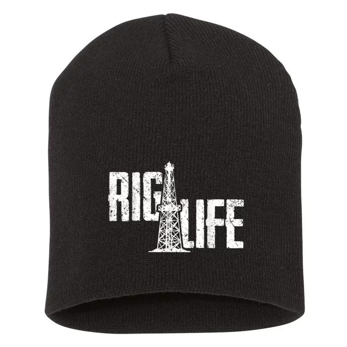 Mens Rig Life Oilfield Oilfield Rig Short Acrylic Beanie