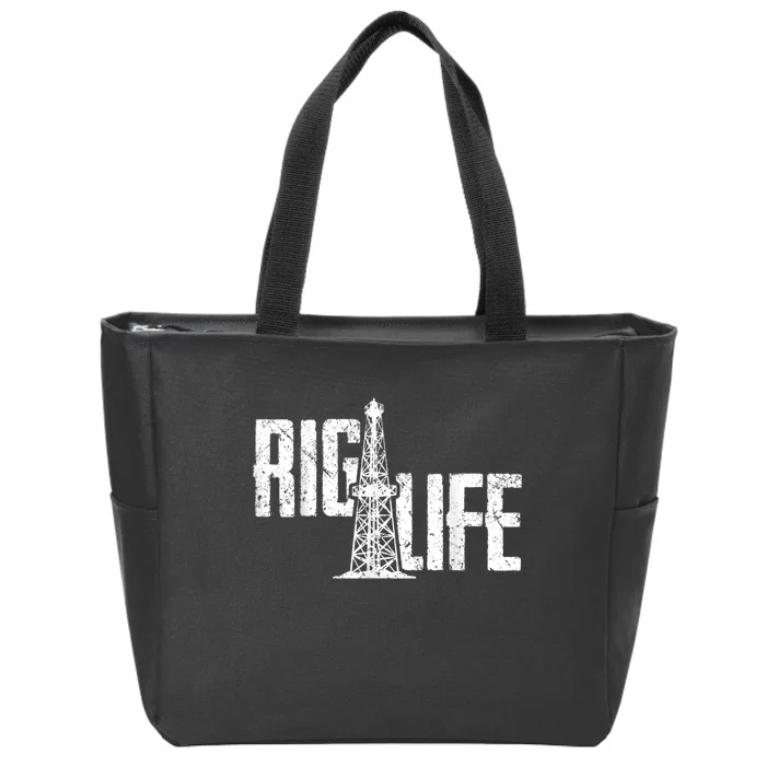 Mens Rig Life Oilfield Oilfield Rig Zip Tote Bag