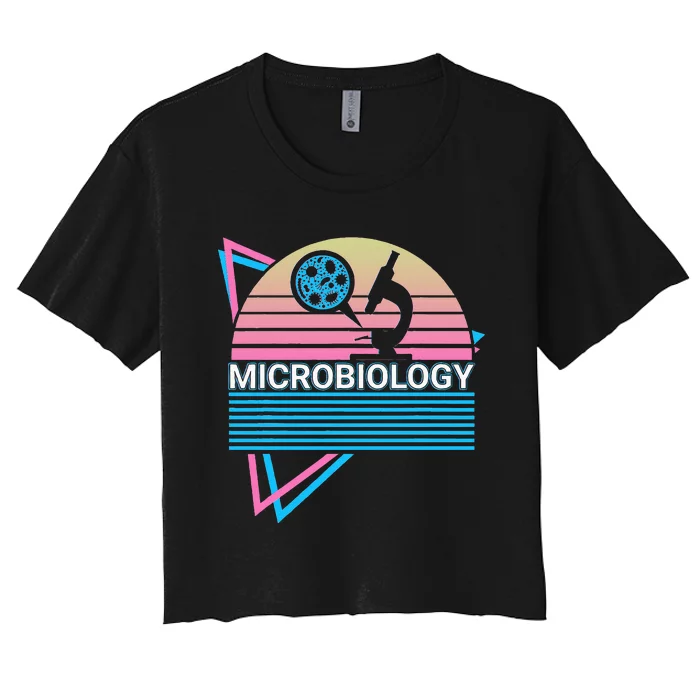 Microbiology Retro Women's Crop Top Tee