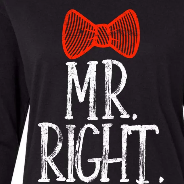 Mr Right Mrs Always Righgift Funny Wedding Gift Womens Cotton Relaxed Long Sleeve T-Shirt