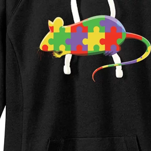 Mouse Rat Mice Special Puzzle April Blue Autism Awareness Great Gift Women's Fleece Hoodie