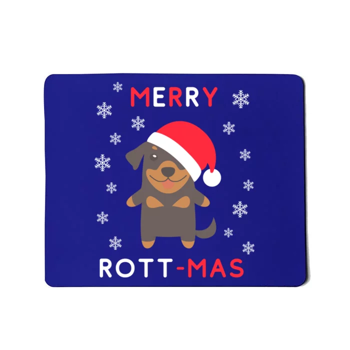 Merry Rott Mas Funny Gift Funny Christmas Rottweiler Xmas Dog Funny Gift Mousepad