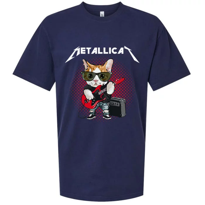 Metallicat Rock Music Funny Parody Cat Lovers Concert Sueded Cloud Jersey T-Shirt