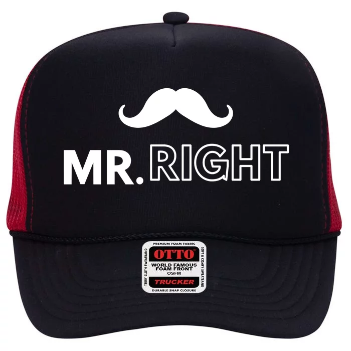 Mr Right Mustache High Crown Mesh Trucker Hat