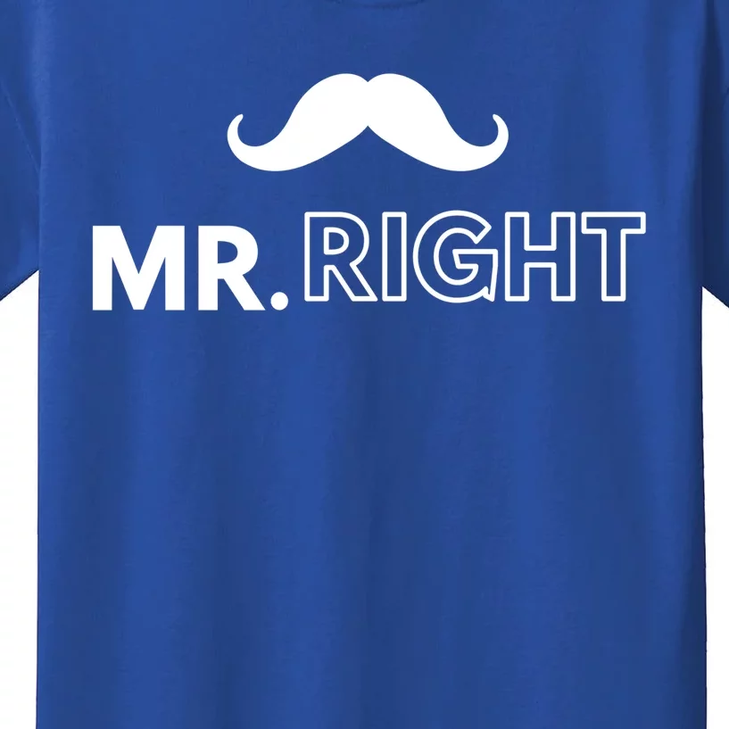 Mr Right Mustache Kids T-Shirt