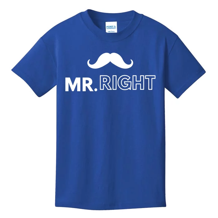 Mr Right Mustache Kids T-Shirt